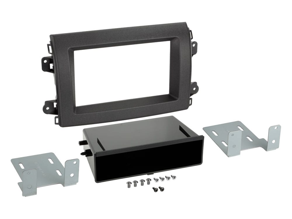 Mascherina Autoradio 2 DIN Fiat Panda (169) 2003-2012 Con Vano - Colore Grigio